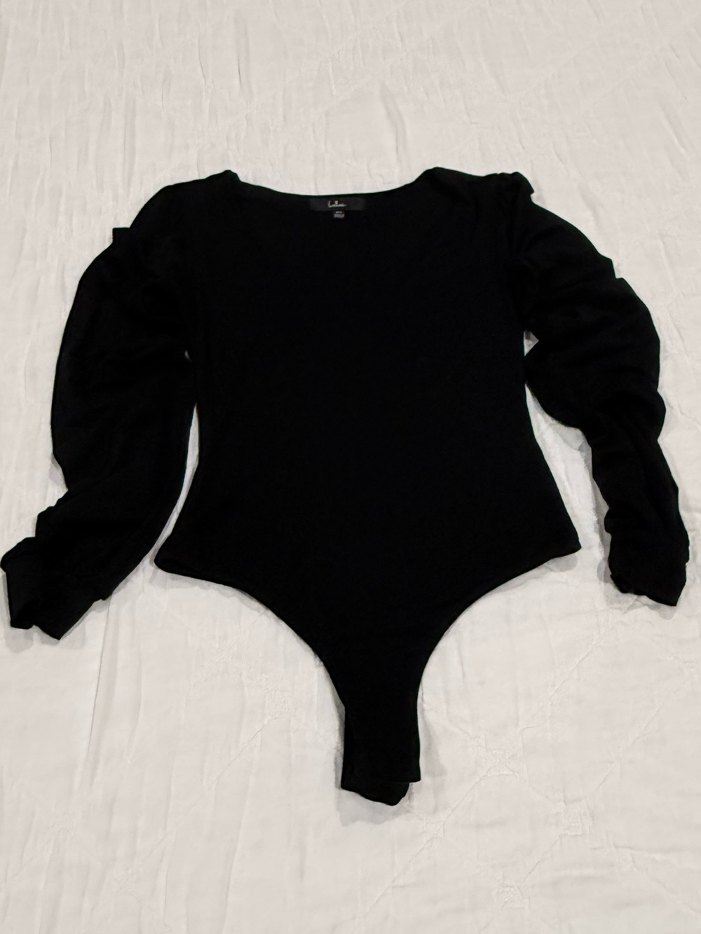 Lulu's Black v-neck Long-Sleeve women’s Bodysuit